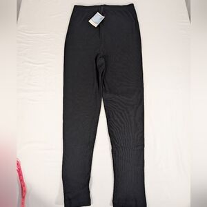 NWT Baby & Me Elegant Black Ribbed Maternity Stretch Pull On Pants Size Medium